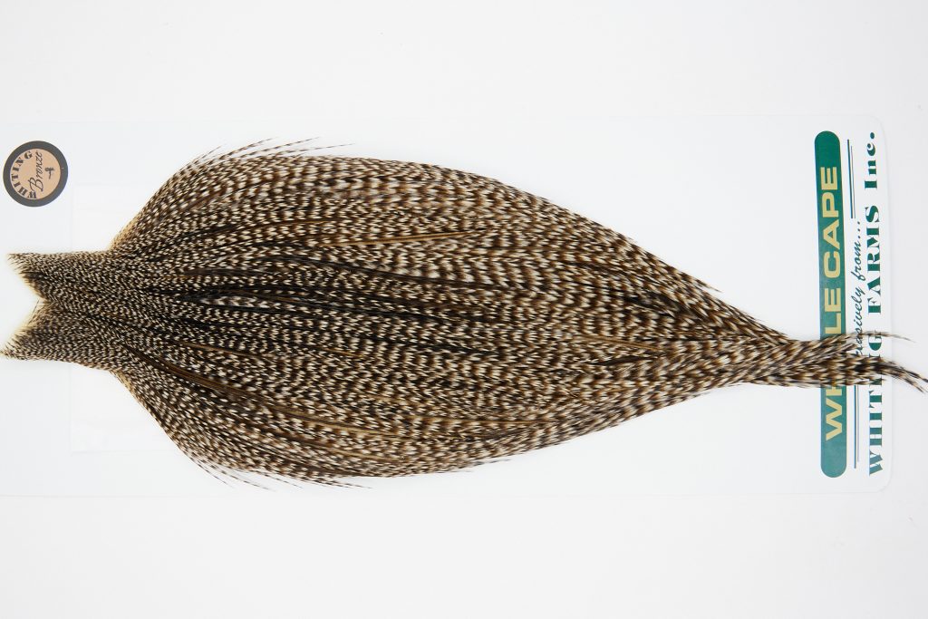 10924 Hebert Dry Fly Hackle Bronze Grade Rooster Cape Dun Grizzly Ties Size 8-20