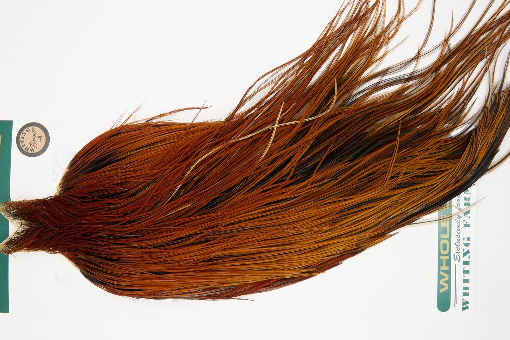10932 Hebert Dry Fly Hackle Bronze Grade Rooster Cape Medium Brown Ties Size 8-22