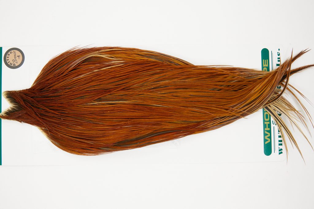 10950 Hebert Dry Fly Hackle Bronze Grade Rooster Cape Light Brown Ties Size 10-20