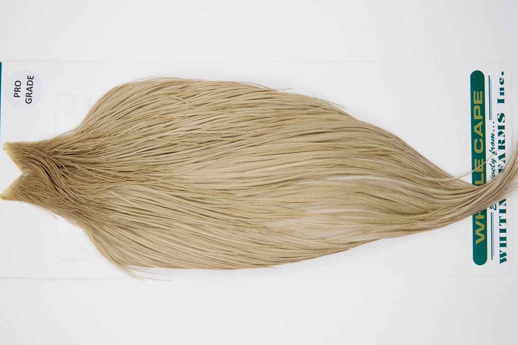 11010 Hebert Dry Fly Hackle Pro Grade Rooster Saddle Light Tan Dun Ties Size 10-20