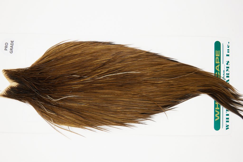 11030 Hebert Dry Fly Hackle Pro Grade Rooster Saddle Dark Brown Dun Ties Size 8-22