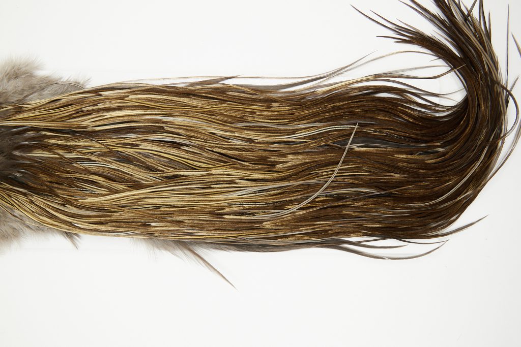 11067 Hebert Dry Fly Hackle Silver Grade Rooster Saddle Dun Badger Ties Size 12-16