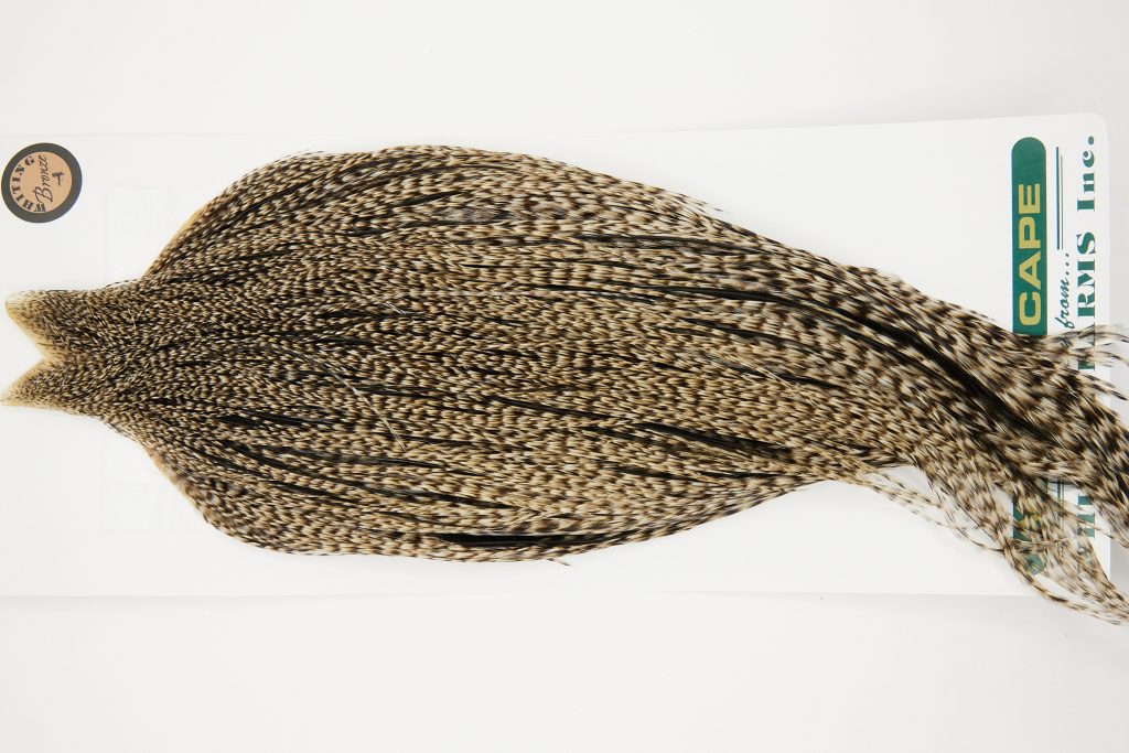 10947a Hebert Dry Fly Hackle Bronze Grade Rooster Cape Grizzly Variant Ties Size 8-20