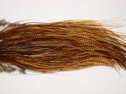 11186 Whiting Dry Fly Hackle Silver Grade Rooster Saddle Dark Barred Ginger Ties Size 14-18