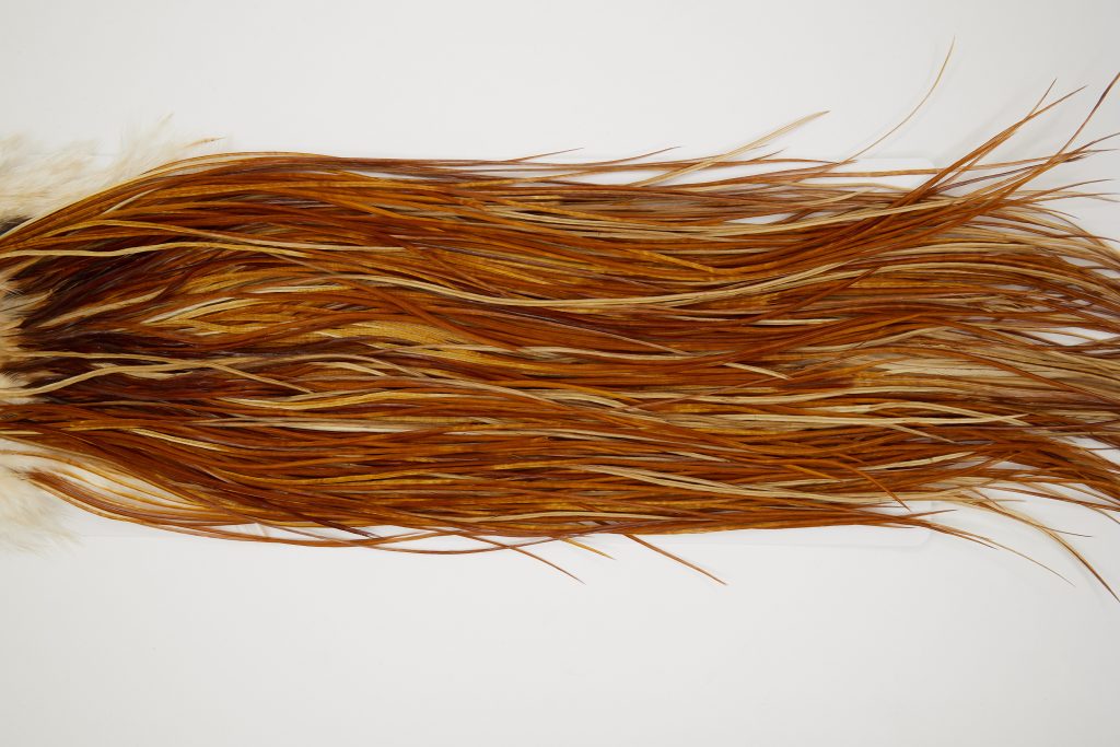 11188 Whiting Dry Fly Hackle Silver Grade Rooster Saddle Medium Ginger Ties Size 14-18