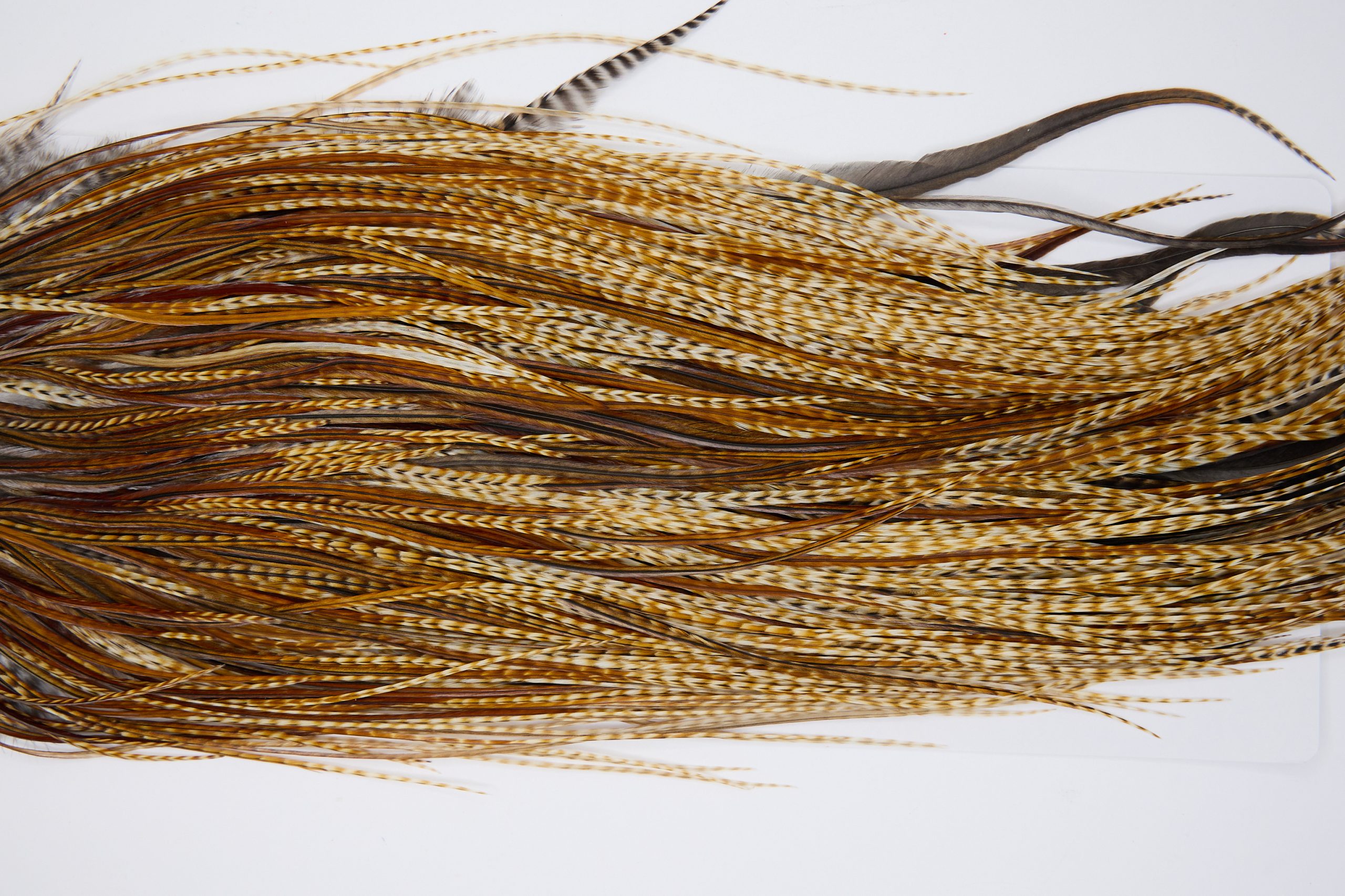 11225 Whiting Dry Fly Hackle Pro Grade Rooster Saddle Dark Barred Ginger Ties Size 16-18