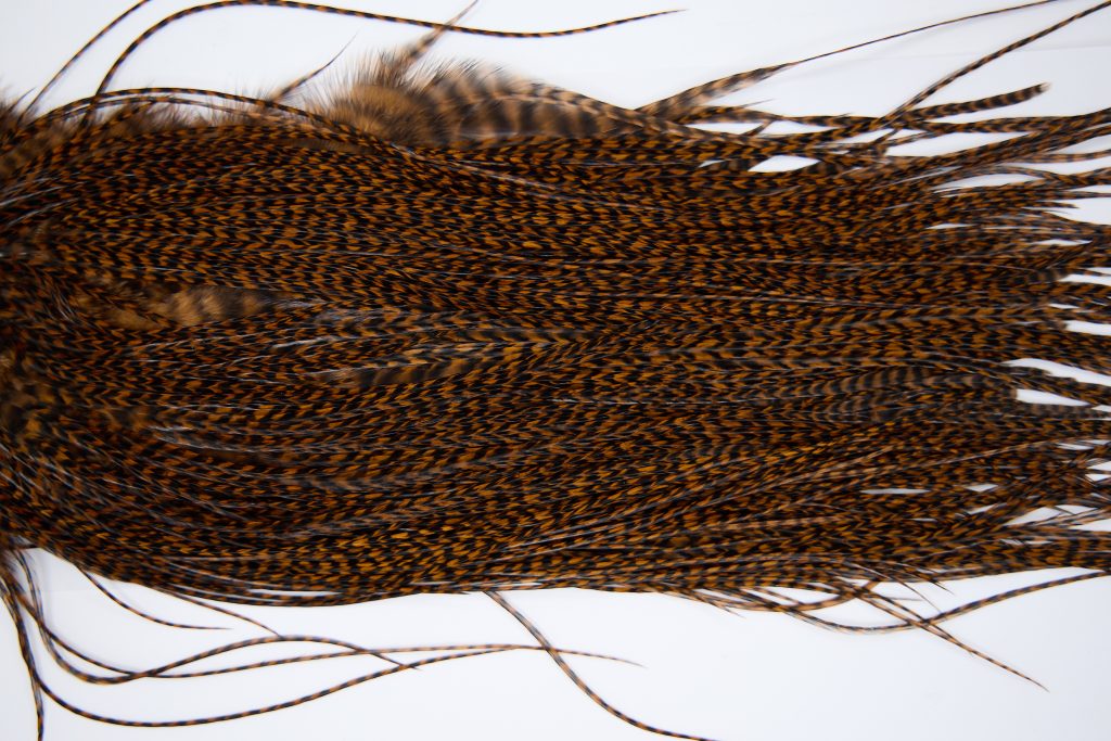 11235 Whiting Dry Fly Hackle Pro Grade Rooster Saddle Grizzly Brown Ties Size 12-14