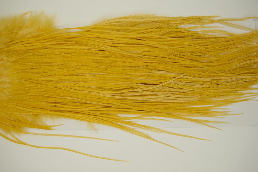 11242 Whiting Dry Fly Hackle Pro Grade Rooster Saddle Golden Straw Ties Size 12-14