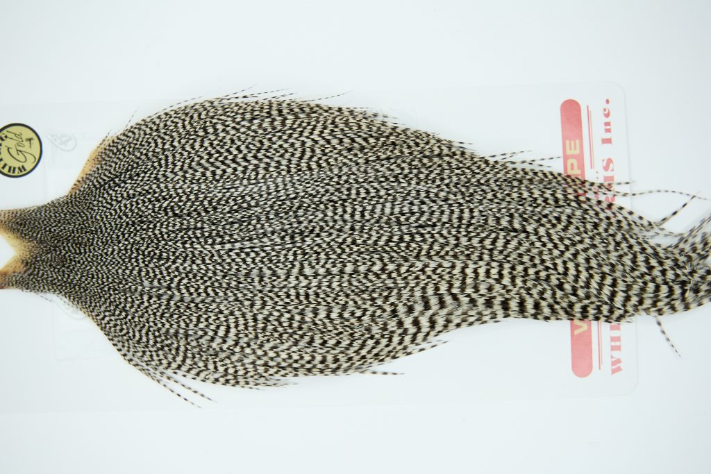 11260 Whiting Dry Fly Hackle Gold Grade Rooster Cape Grizzly Ties Size 8-24