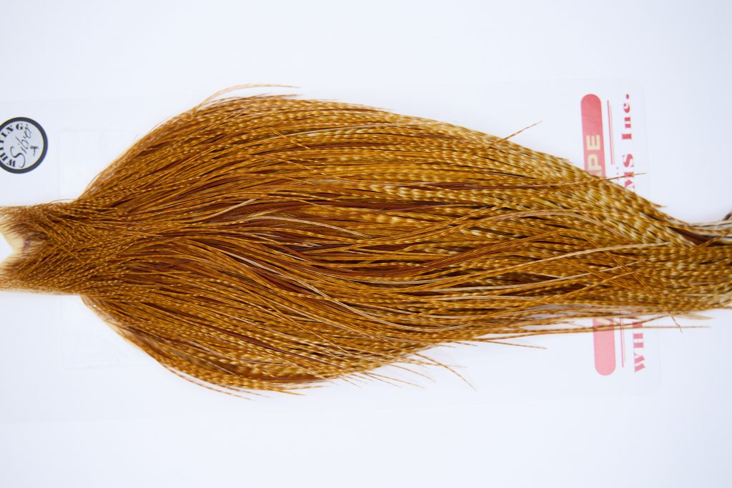 11282 Whiting Dry Fly Hackle Silver Grade Rooster Cape Dark Barred Ginger Ties Size 10-26