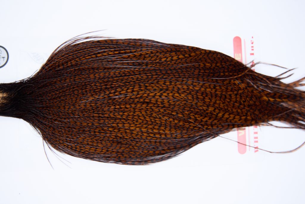 11283 Whiting Dry Fly Hackle Silver Grade Rooster Cape Grizzly Coachman Brown Ties Size 8-26