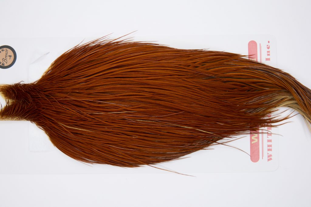 11320 Whiting Dry Fly Hackle Bronze Grade Rooster Cape Brown Ties Size 8-26