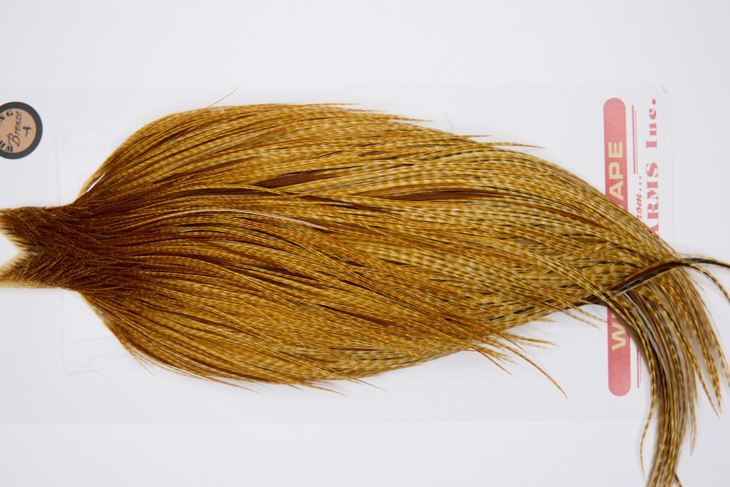 11330 Whiting Dry Fly Hackle Bronze Grade Rooster Cape Dark Barred Ginger Ties Size 10-24