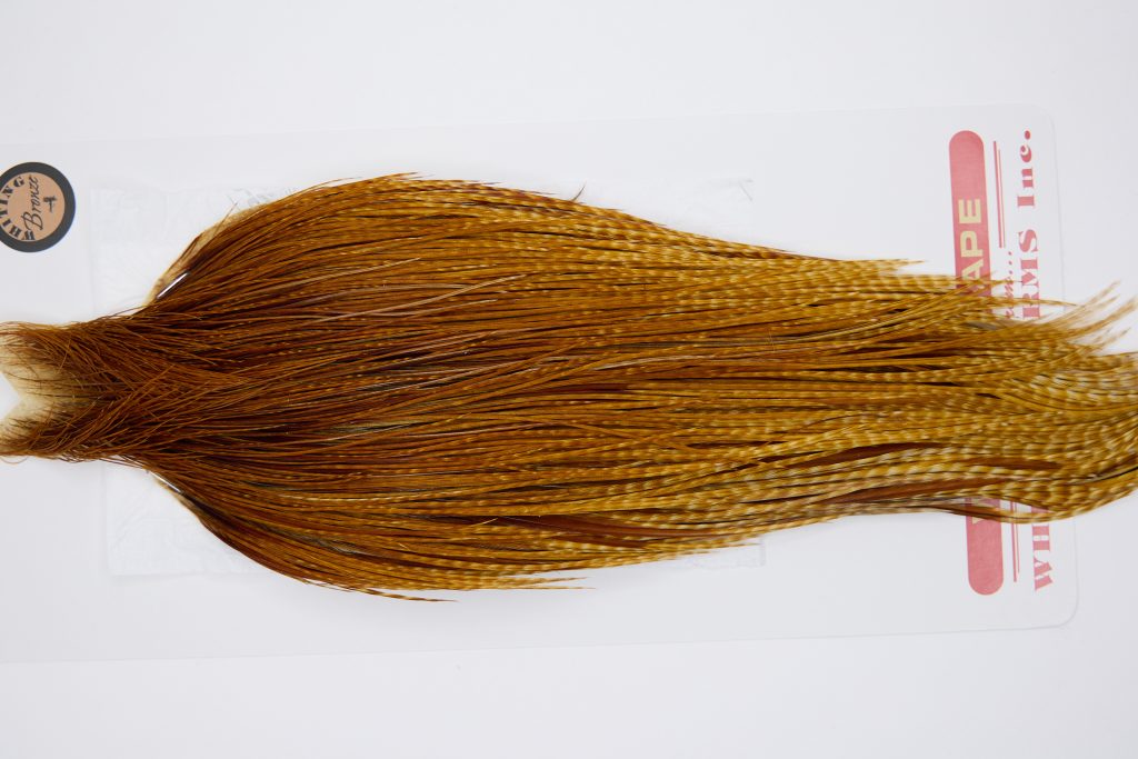 11331 Whiting Dry Fly Hackle Bronze Grade Rooster Cape Dark Barred Ginger Ties Size 10-26