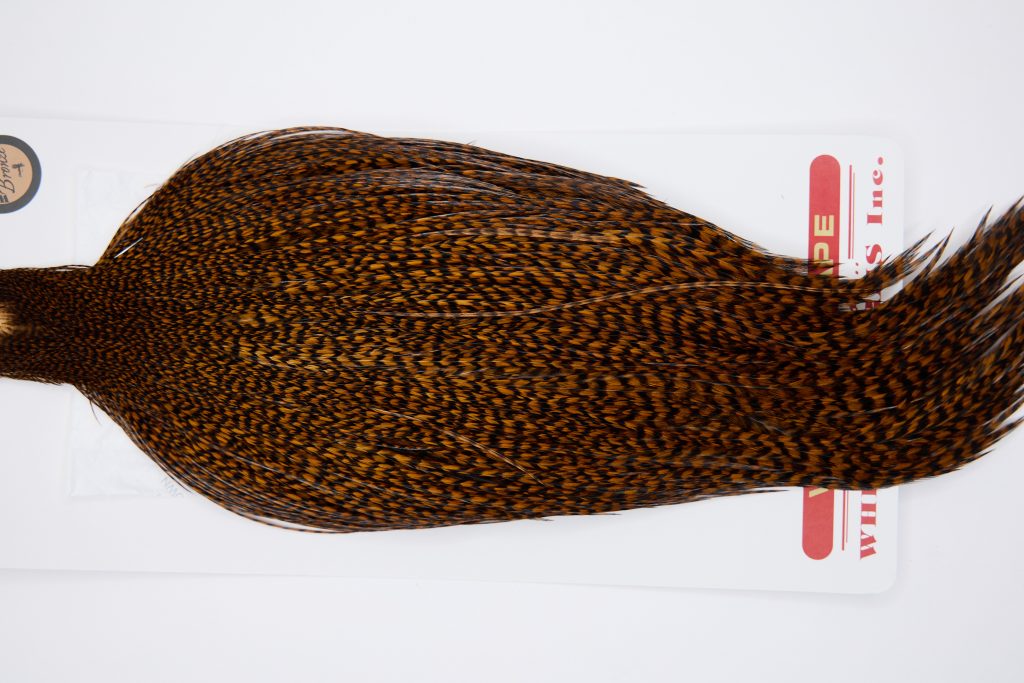 11339 Whiting Dry Fly Hackle Bronze Grade Rooster Cape Grizzly Brown Ties Size 8-26