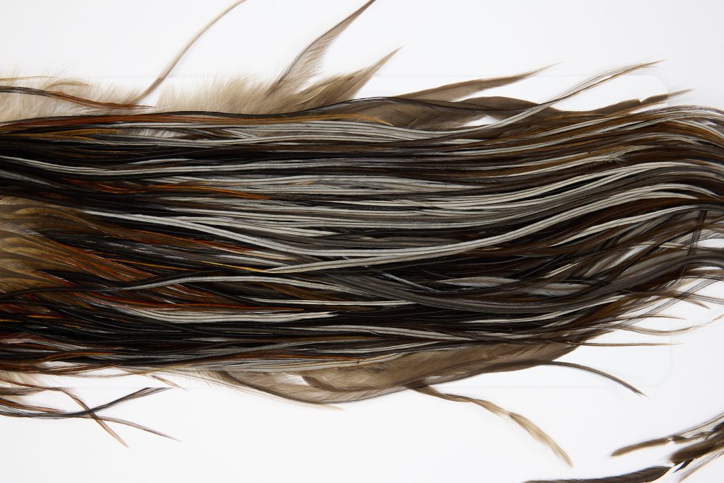 11406 JimsFlyCo Dry Fly Hackle Grade 1 Rooster Saddle Dark Dun Ties Size 12-14