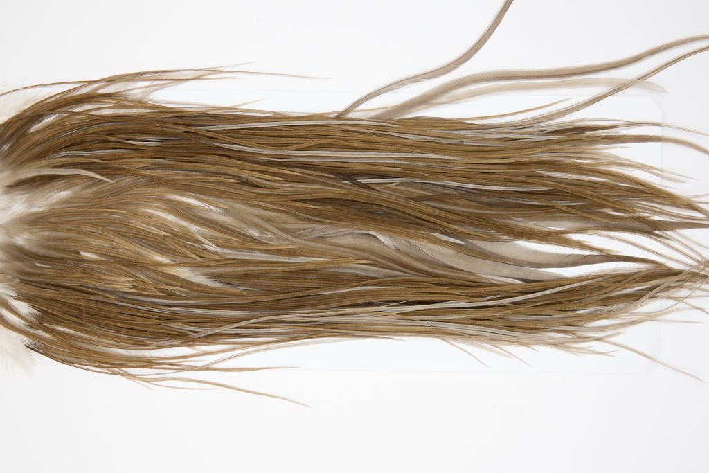 11423 JimsFlyCo Dry Fly Hackle Grade 2 Rooster Saddle Medium Dun Ties Size 14-16