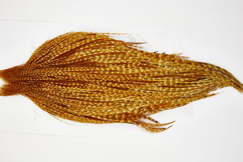 11598 Beaverkill Dry Fly Hackle Rooster Saddle Barred Ginger Ties Size 8-22