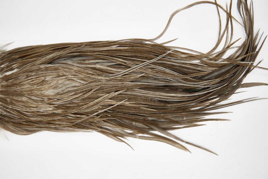 11643 Beaverkill Dry Fly Hackle Rooster Saddle Dark Grey Dun Ties Size 12-14