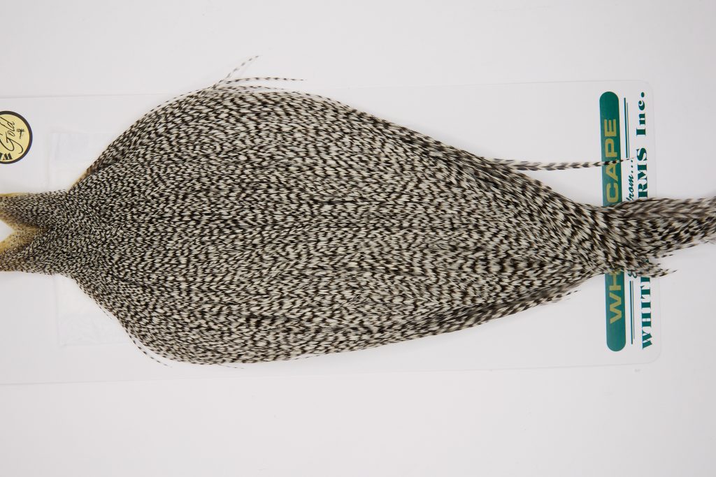 11736 Hebert Dry Fly Hackle Gold Grade Rooster Cape Grizzly Ties Size 8-22