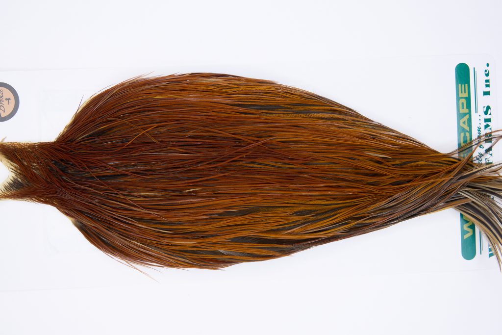 11772 Hebert Dry Fly Hackle Bronze Grade Rooster Cape Medium Brown Ties Size 10-22