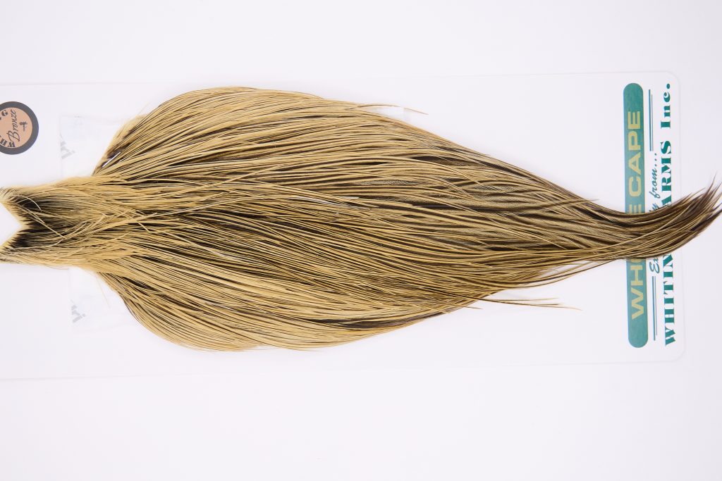 11777 Hebert Dry Fly Hackle Bronze Grade Rooster Cape Light Ginger Dun Ties Size 8-22