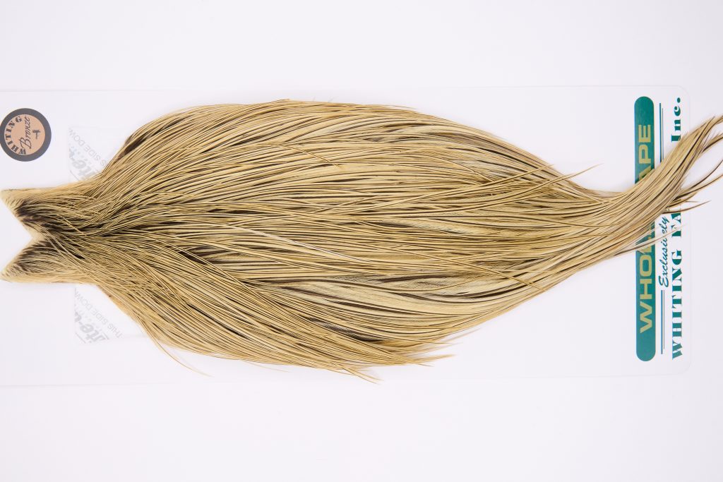 11778 Hebert Dry Fly Hackle Bronze Grade Rooster Cape Light Ginger Dun Ties Size 10-22