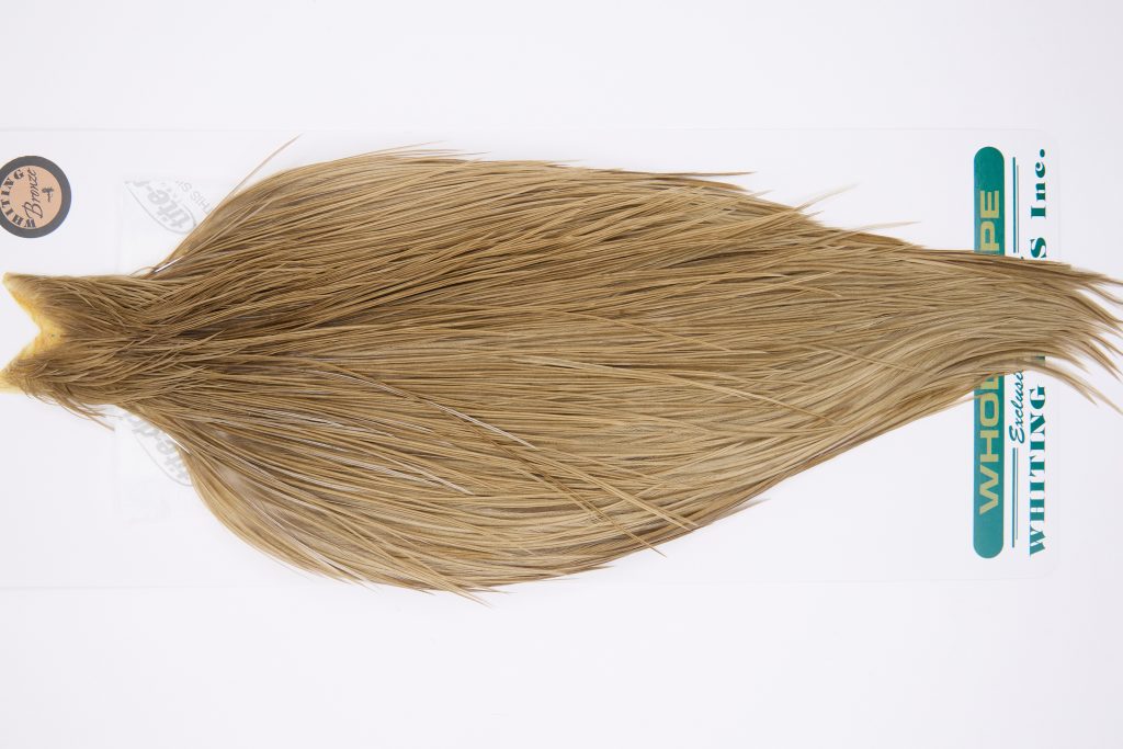 11781 Hebert Dry Fly Hackle Bronze Grade Rooster Cape Medium Brown Dun Ties Size 8-22