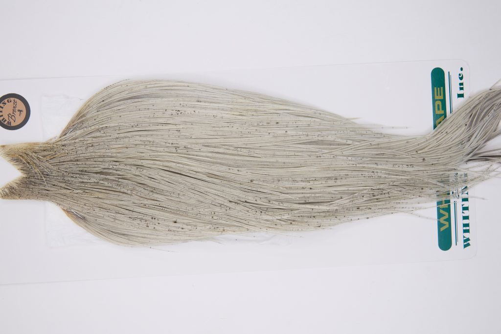 11784 Hebert Dry Fly Hackle Bronze Grade Rooster Cape Light Grey Dun Ties Size 8-22