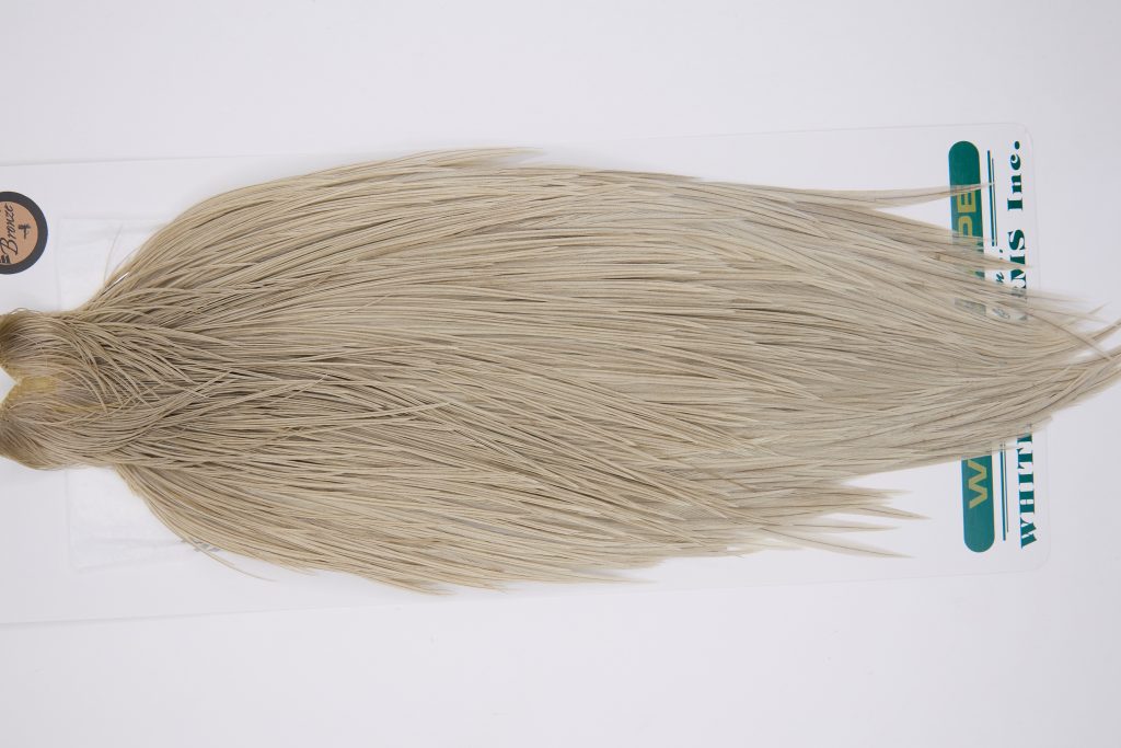 11788 Hebert Dry Fly Hackle Bronze Grade Rooster Cape Light Grey Dun Ties Size 8-22