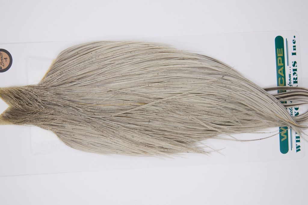 11792 Hebert Dry Fly Hackle Bronze Grade Rooster Cape Light Grey Dun Ties Size 8-22
