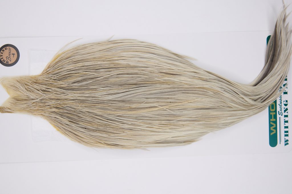 11793 Hebert Dry Fly Hackle Bronze Grade Rooster Cape Light Grey Dun Ties Size 8-22