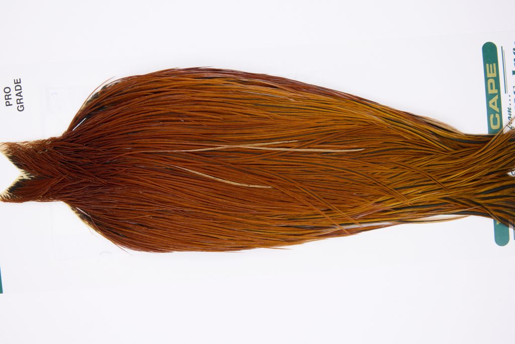 11801 Hebert Dry Fly Hackle Pro Grade Rooster Cape Medium Brown Ties Size 10-22