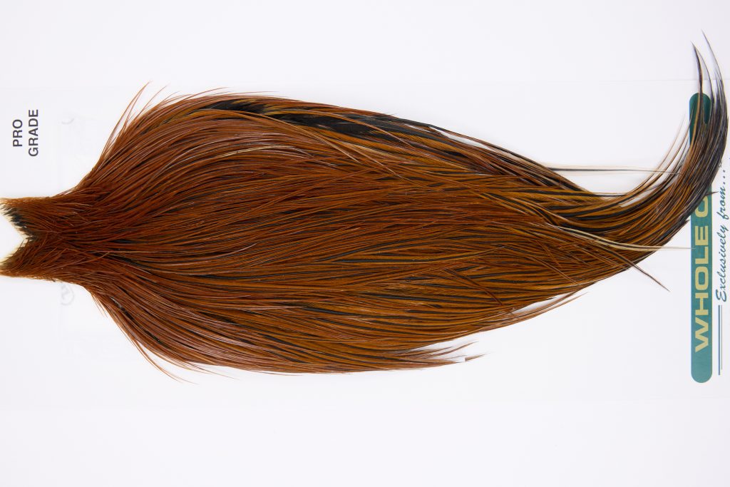11804 Hebert Dry Fly Hackle Pro Grade Rooster Cape Medium Brown Ties Size 10-20