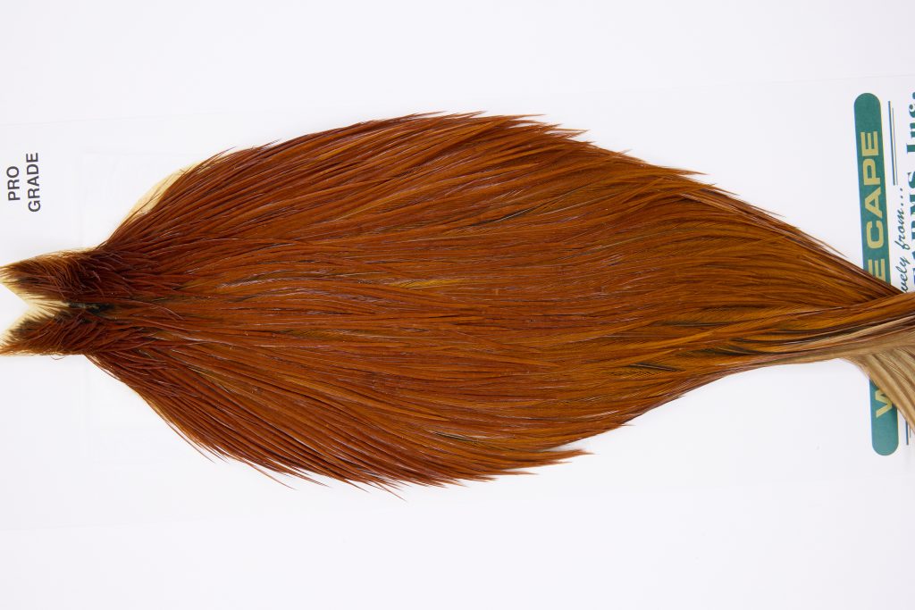 11805 Hebert Dry Fly Hackle Pro Grade Rooster Cape Medium Brown Ties Size 6-20