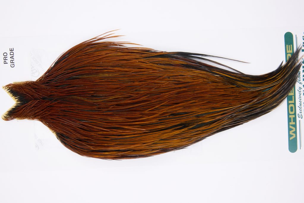 11807 Hebert Dry Fly Hackle Pro Grade Rooster Cape Medium Brown Ties Size 10-20