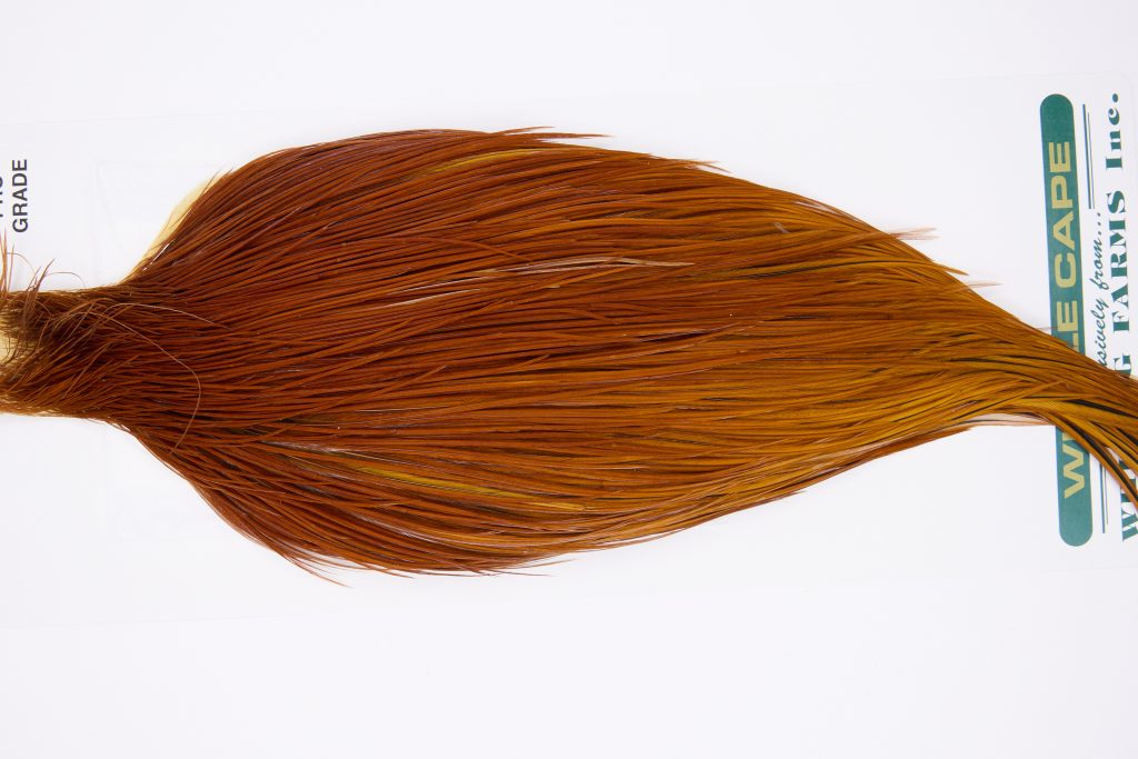 11808 Hebert Dry Fly Hackle Pro Grade Rooster Cape Medium Brown Ties Size 10-22