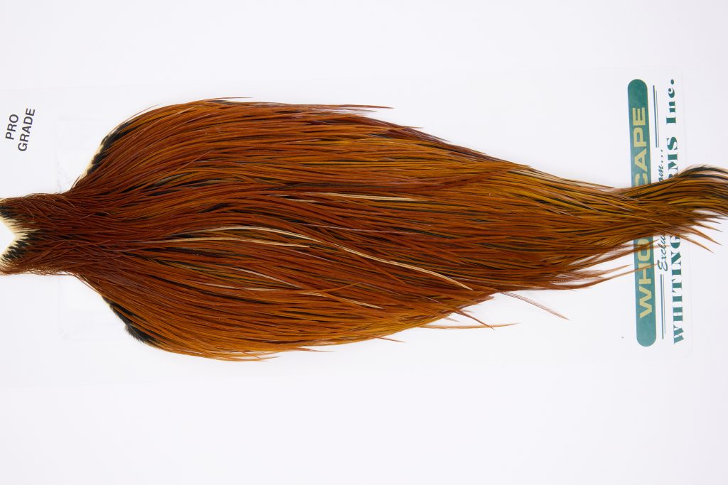 11810 Hebert Dry Fly Hackle Pro Grade Rooster Cape Medium Brown Ties Size 10-22