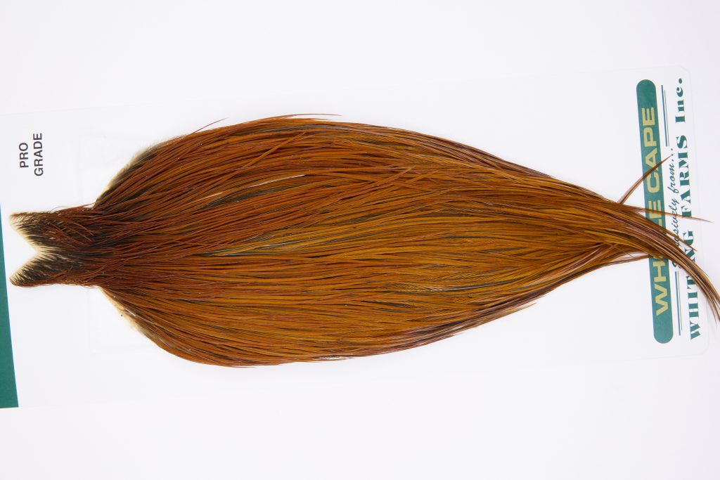 11811 Hebert Dry Fly Hackle Pro Grade Rooster Cape Medium Brown Ties Size 10-20