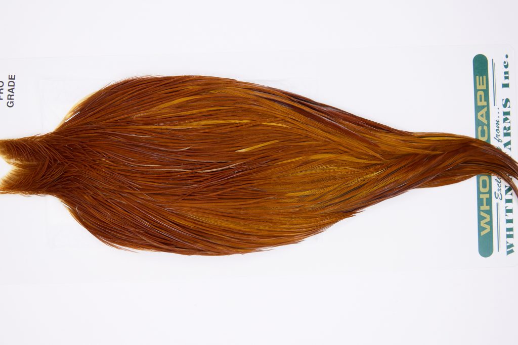 11812 Hebert Dry Fly Hackle Pro Grade Rooster Cape Medium Brown Ties Size 8-20