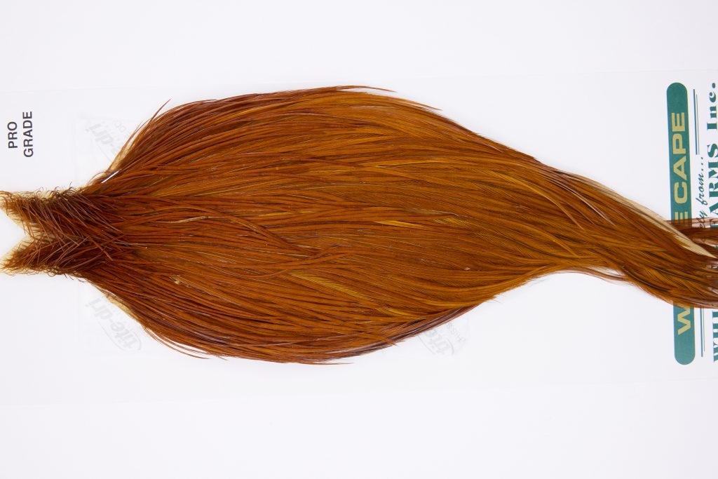 11814 Hebert Dry Fly Hackle Pro Grade Rooster Cape Medium Brown Ties Size 6-20