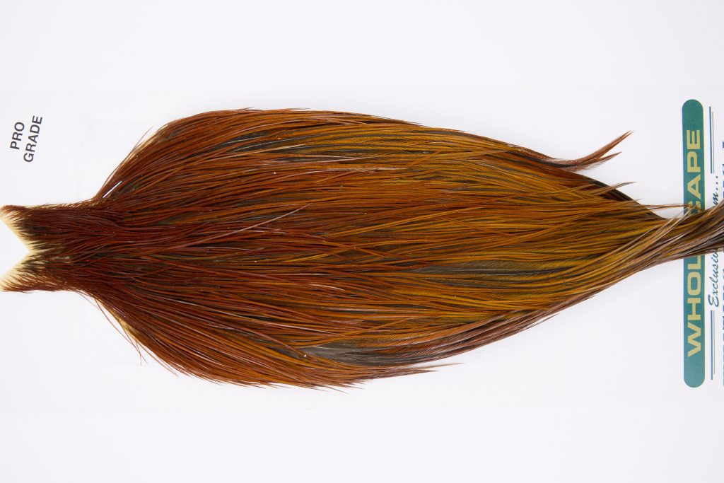 11818 Hebert Dry Fly Hackle Pro Grade Rooster Cape Medium Brown Ties Size 10-20