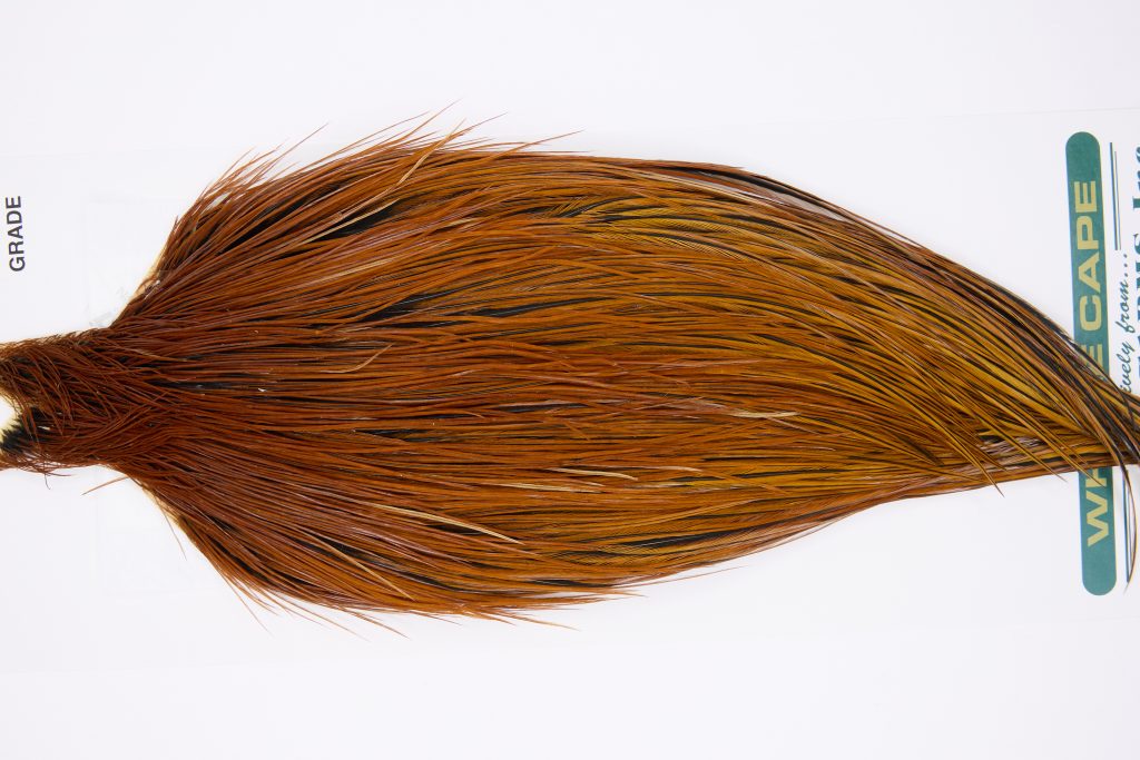 11826 Hebert Dry Fly Hackle Pro Grade Rooster Cape Medium Brown Ties Size 10-22