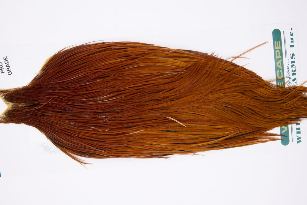 11834 Hebert Dry Fly Hackle Pro Grade Rooster Cape Medium Brown Ties Size 10-22