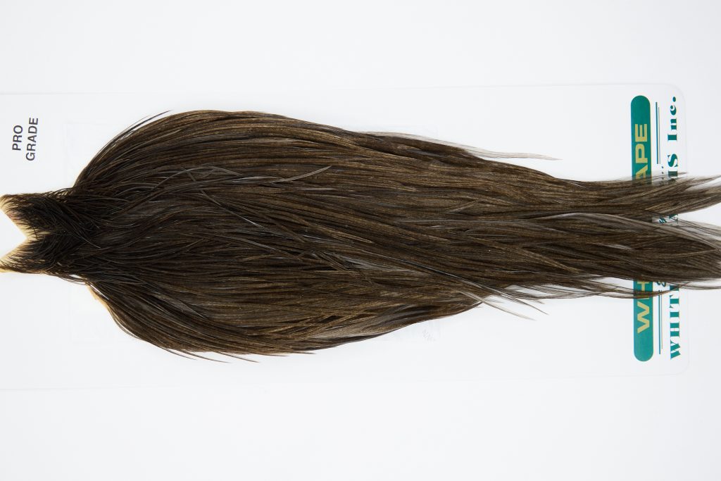 11857 Hebert Dry Fly Hackle Pro Grade Rooster Cape Dark Grey Dun Ties Size 10-20