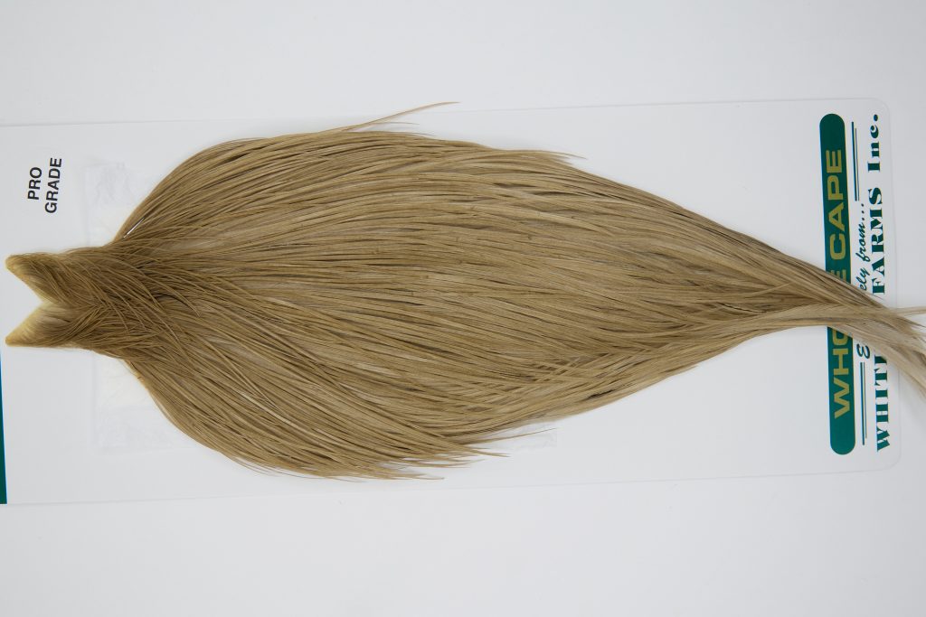 11858 Hebert Dry Fly Hackle Pro Grade Rooster Cape Medium Brown Dun Ties Size 10-22