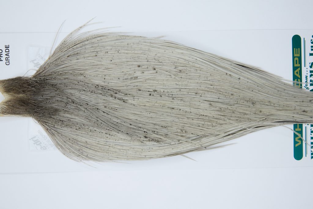 11869 Hebert Dry Fly Hackle Pro Grade Rooster Cape Light Grey Dun Ties Size 8-22