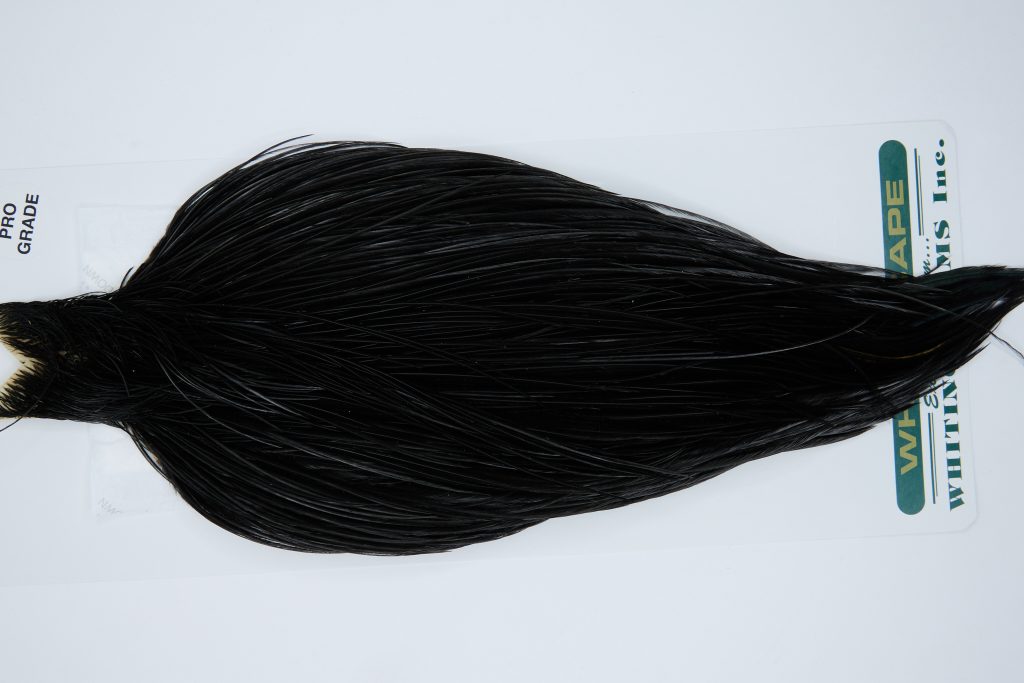 11885 Hebert Dry Fly Hackle Pro Grade Rooster Cape Black Ties Size 8-22