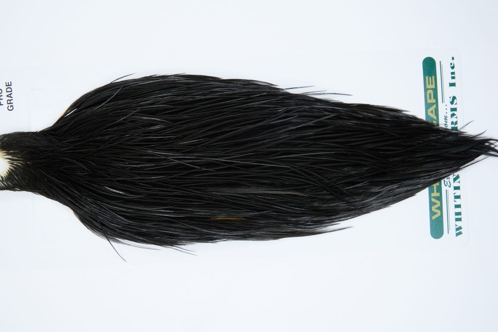 11891 Hebert Dry Fly Hackle Pro Grade Rooster Cape Black Ties Size 10-24