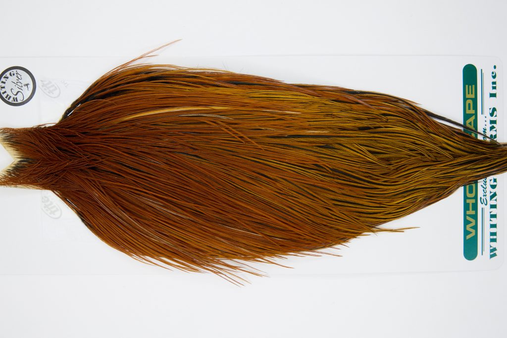 11916 Hebert Dry Fly Hackle Silver Grade Rooster Cape Light Brown Ties Size 10-24